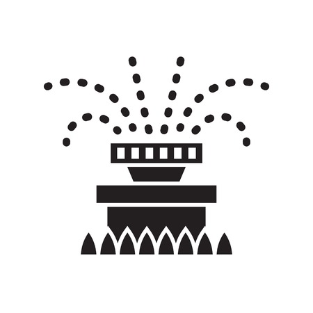 Garden sprinkler icon in outline design. Automatic lawn watering system silhouette vector illustration.の写真素材