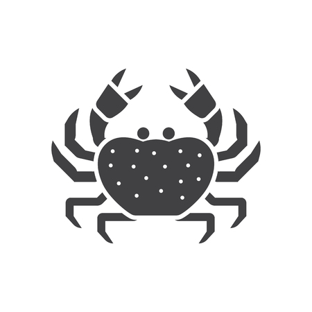 Beach crab outline icon. Sea creature vector illustration in silhouette design.の写真素材