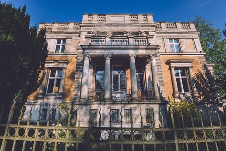 April, 9th, 2017 - Potsdam, Brandenburg, Germany. Family mansion building . Reach german villa or victorian manor in Potsdam by spring sunny day.のeditorial素材