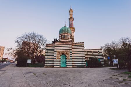April, 9th, 2017 - Potsdam, Brandenburg, Germany. Potsdam Pump House is a waterworks built in form of arabic mosque. One of unknown city landmarks.のeditorial素材