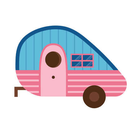 Wooden spring bird house icon in flat design. Colorful garden birdhouse illustration. Cartoon nesting box.のイラスト素材