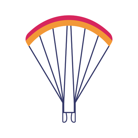 Skydiving and paragliding chute icon. Beach parachute isolated on white background.の写真素材