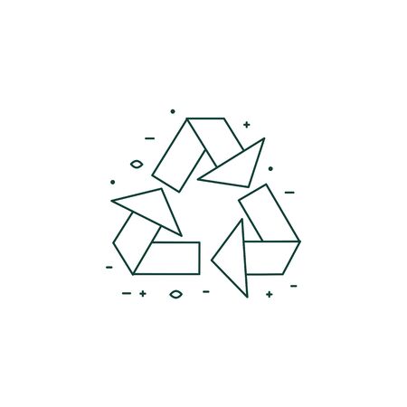 Recycle or Renewable Energy Symbol Linear Iconのイラスト素材