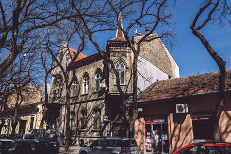 Old Historical Building and Trees in Suboticaのeditorial素材