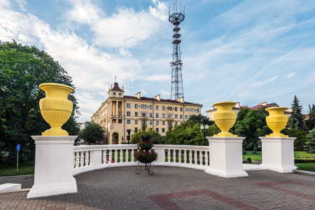 Columns with Yellow Vases near Victory Square