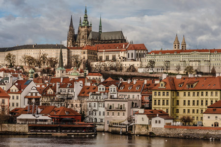 Gothic Prague Castle View from Riverside