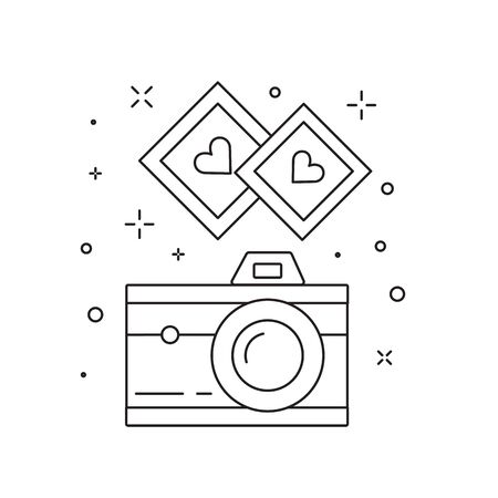 Love Camera for Instant Photo Line Iconのイラスト素材