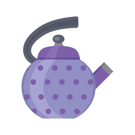 Ceramic Orange Tea Pot in Flat Designのイラスト素材