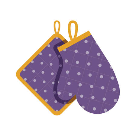 Cooking Glove and Kitchen Towel Flat Iconのイラスト素材