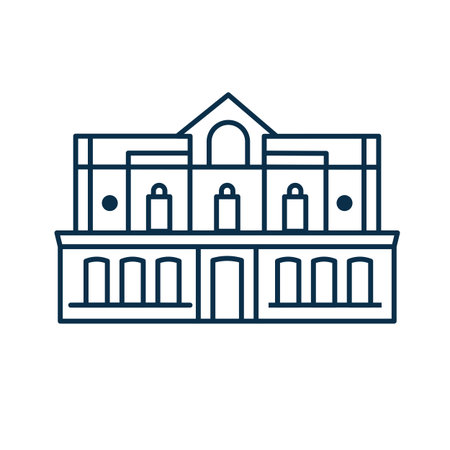 Drama Theater Simple Icon in Line Artのイラスト素材