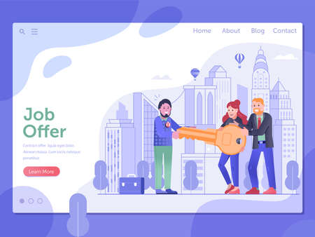 Get Job Offer and Relocation Opportunity Conceptのイラスト素材