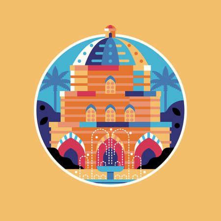 Turkish Bath Hurrem Sultan Hamam Circle Iconのイラスト素材