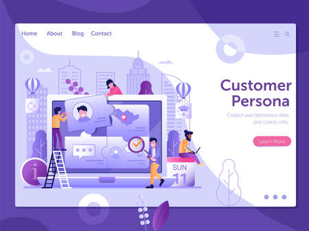 Customer Persona and User Behavior Web Bannerのイラスト素材