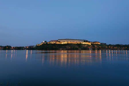 Night View of Petrovaradin Fortress on Danubeのeditorial素材
