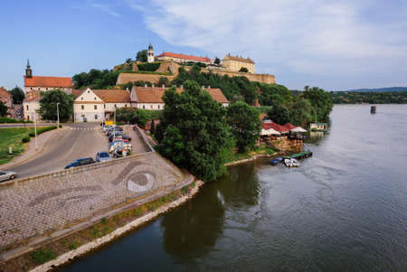 Petrovaradin Fortress on Danube Riverのeditorial素材