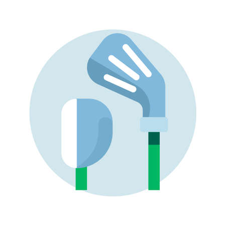 Golf Club Heads Icon in Flat Designのイラスト素材