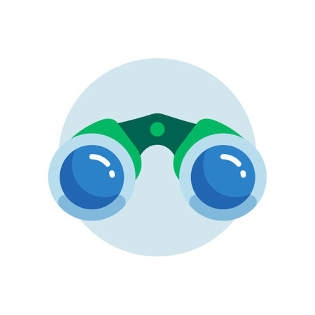 Simple Binocular Icon in Circle Flat Designのイラスト素材