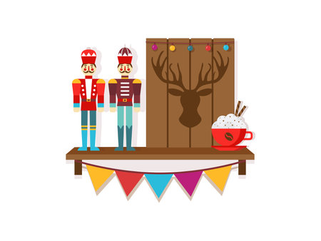 Christmas Shelf with Decoration Toys and Gifts