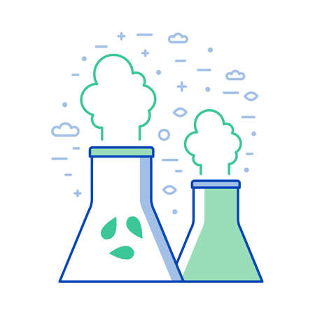 Alternative Energy Nuclear Plant Line Art Iconのイラスト素材