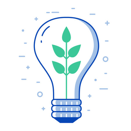 Green Energy Eco Living Icon in Line Artのイラスト素材