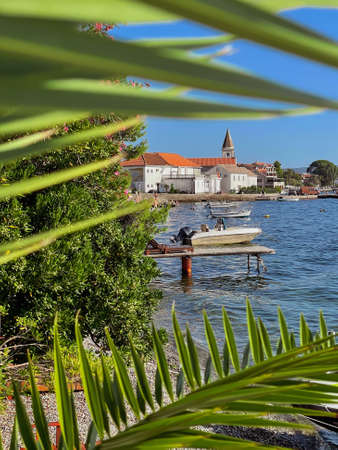 Tivat Waterfront and Church Of Saint Rochの写真素材