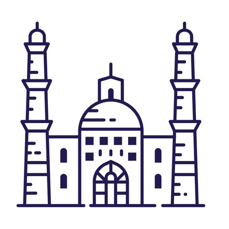 Muslim Mosque Arabic Sacred Building Iconのイラスト素材
