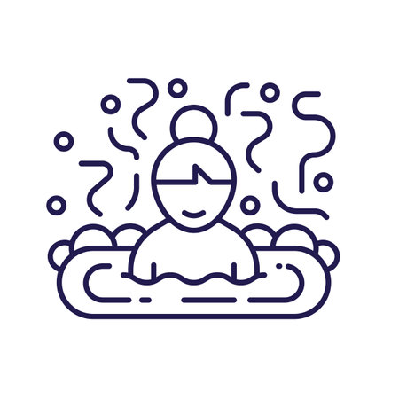 Water Massage bathtub Therapy Line Art Iconのイラスト素材