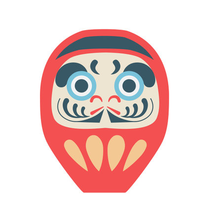 Japan Daruma Doll Vintage Illustrationのイラスト素材