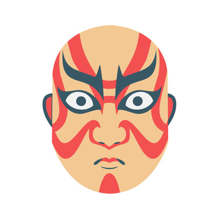 Kabuki Theater Mask Illustrationのイラスト素材