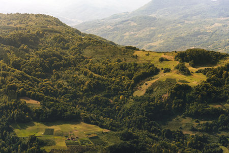 Summer Evening Mountain Landscape in Highlands of Serbia