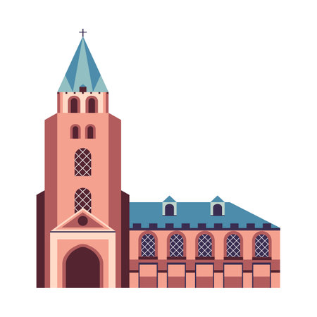 Saint Germain church Paris Flat Design Iconのイラスト素材
