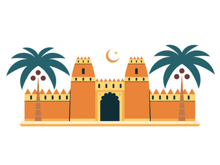 Al Jahili Fort in United Arab Emiratesのイラスト素材