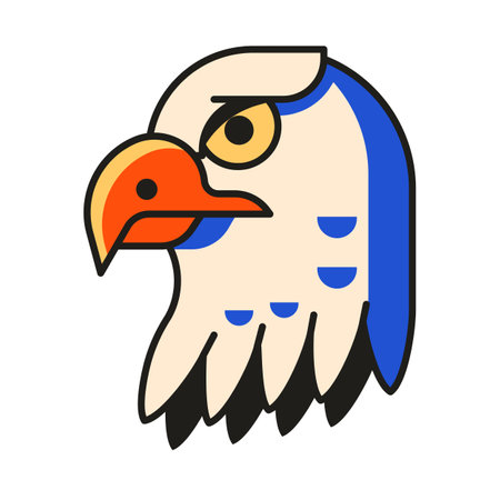 American Eagle Head Icon in Flat Designのイラスト素材