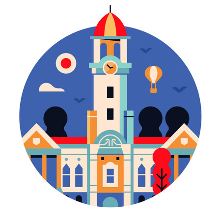 Singapore Concert Hall Landmark Circle Iconのイラスト素材