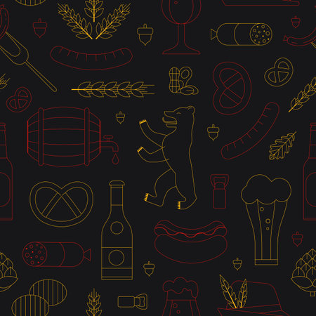 Travel Germany Seamless Patternのイラスト素材