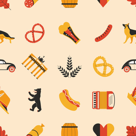 Travel Germany Seamless Patternのイラスト素材
