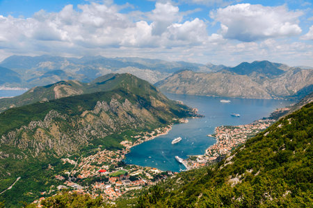 Boka Bay Panoramic View from Viewpointの写真素材