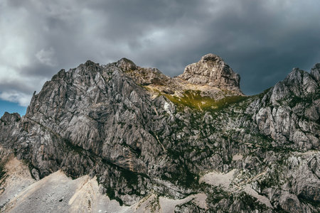 Dramatic Alpine Landscape with Bobotov Kuk Peakの写真素材