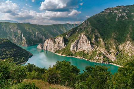 Piva River Canyon in Foothills of Durmitor Mountainsの写真素材