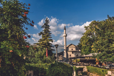 Bazaar Mosque in Gjirokastra Old Town Centerの写真素材