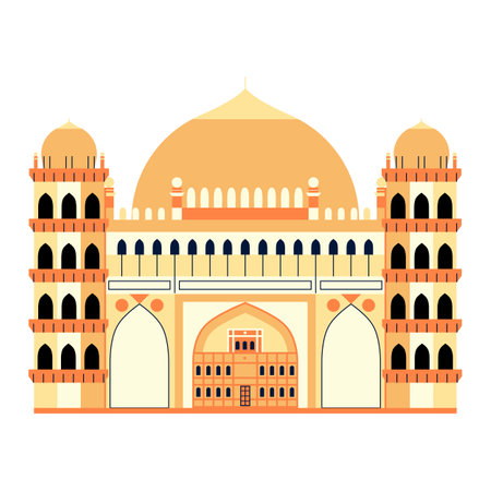 Modern Architecture and Popular Landmark of Indiaのイラスト素材