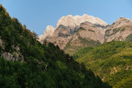 Scenic Mountain View of Theth Valley in Summer