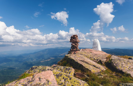 Viewpoint on Summit of Kopren Mountain in Stara Planinaの写真素材