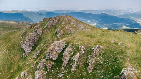 Drone Landscape of Tri Cuke Mountain Peakの写真素材
