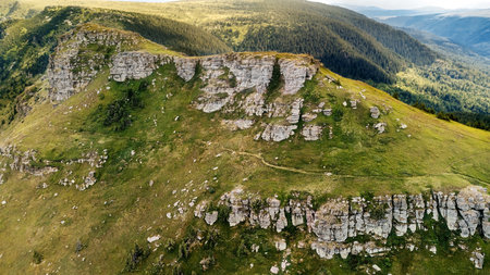 Drone Aerial Landscape of Tri Cuke Peakの写真素材