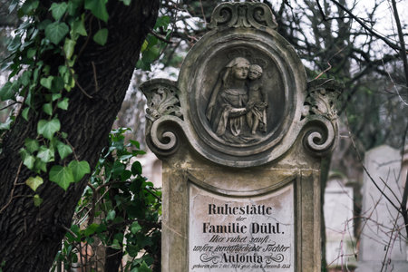 Virgin Mary with Baby on Saint Marx Cemeteryのeditorial素材