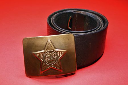 Belt leather strap Soviet Army soldiersの写真素材