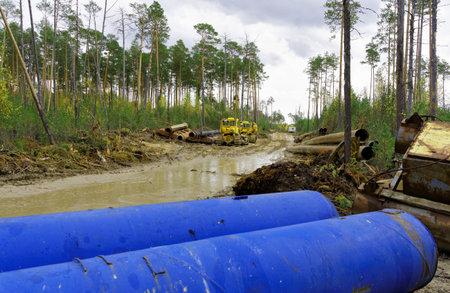 Gasket, pipe replacement in the Siberian taiga