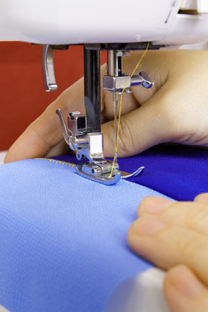 The sewing process on a modern sewing machine