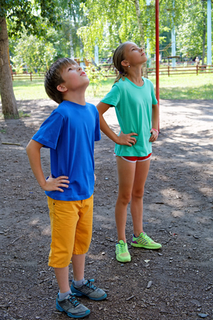 Teens perform gymnastic workoutの写真素材